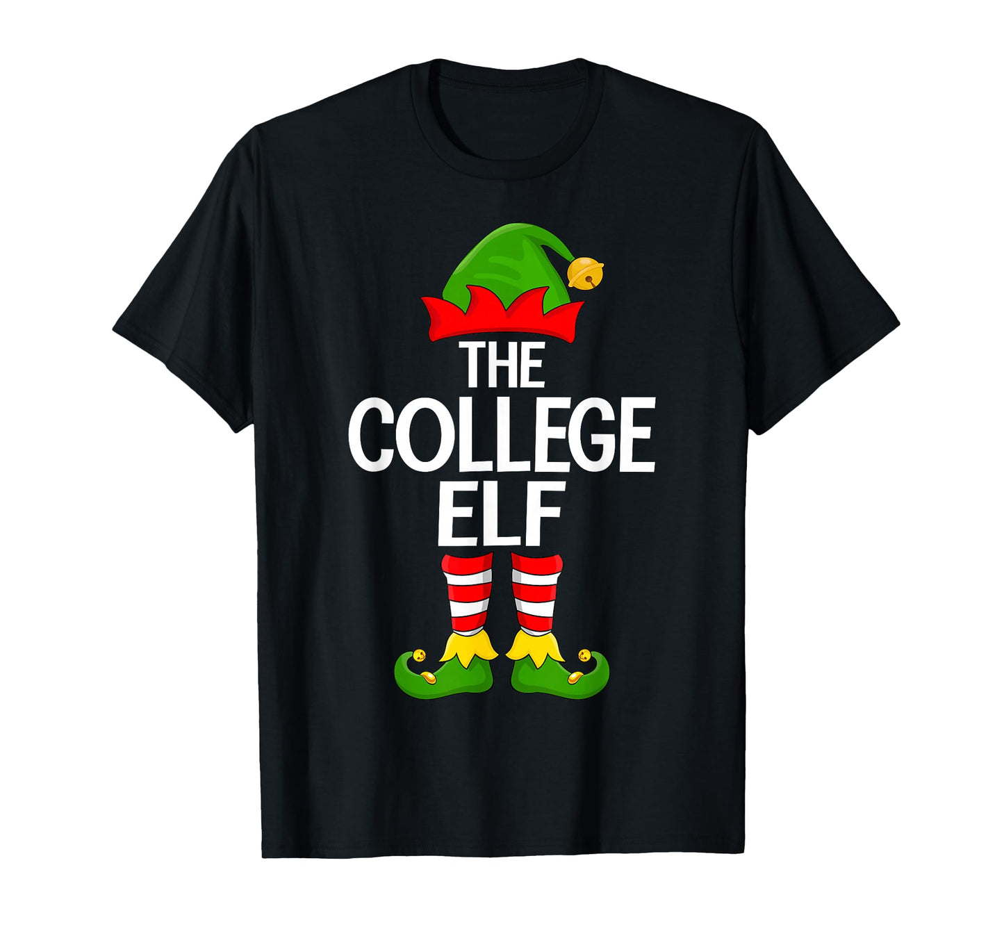 College Elf Xmas Matching Family Elf Squad Christmas T-Shirt