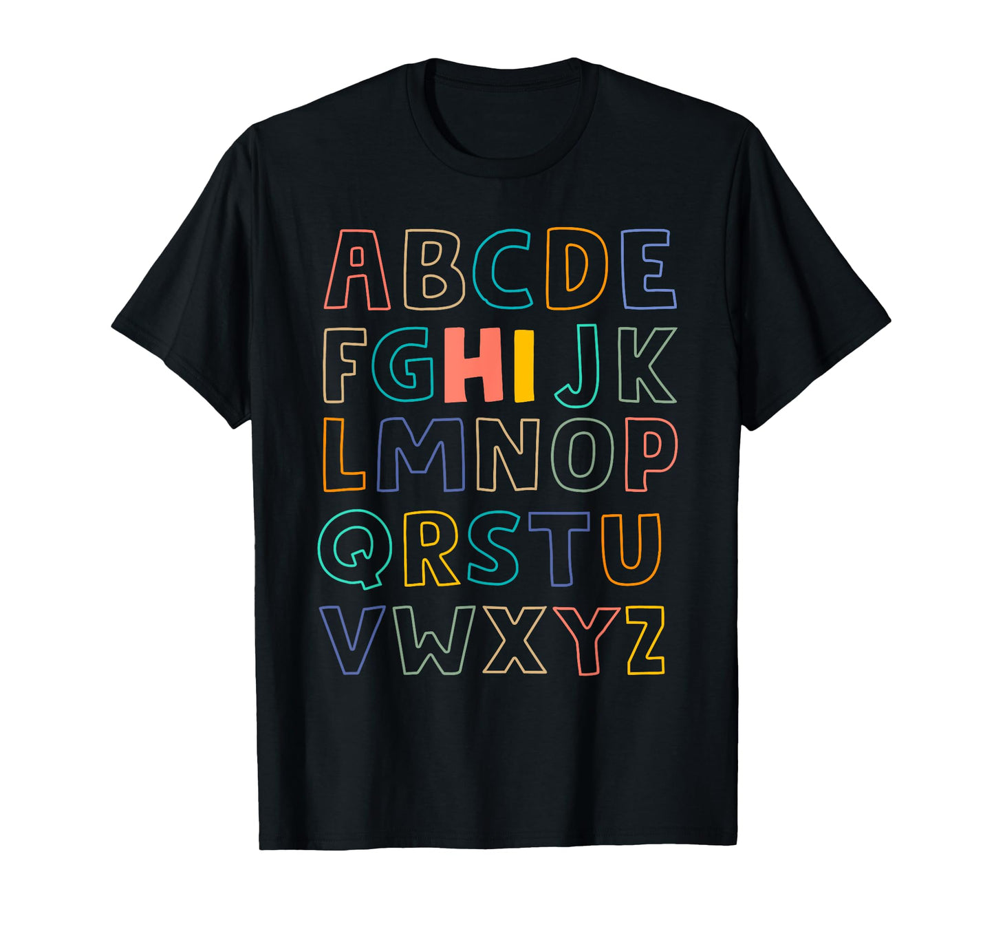 Funny Pre K Kindergarten Hi Alphabet Back to School Teachers Men Women Girls Kids T-Shirt