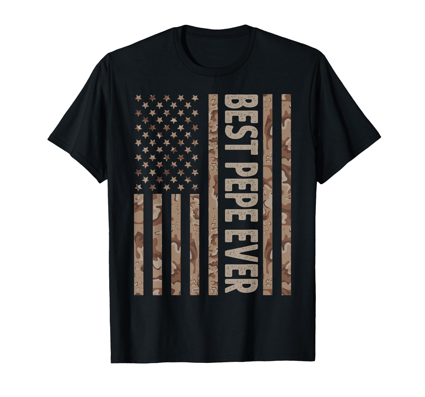 Best Pepe Ever US American Flag Funny Grandpa Father's Day T-Shirt for Men