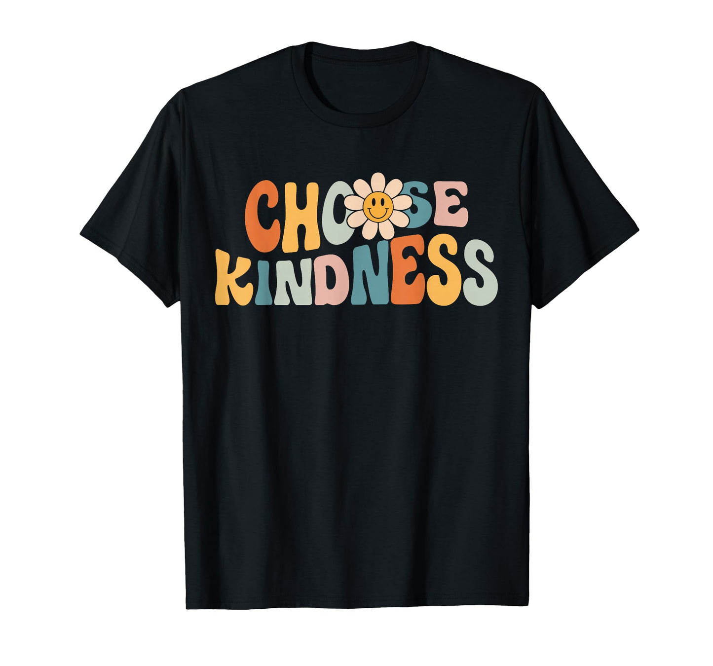 Choose Kindness - Retro Groovy Daisy Be Kind Inspirational T-Shirt