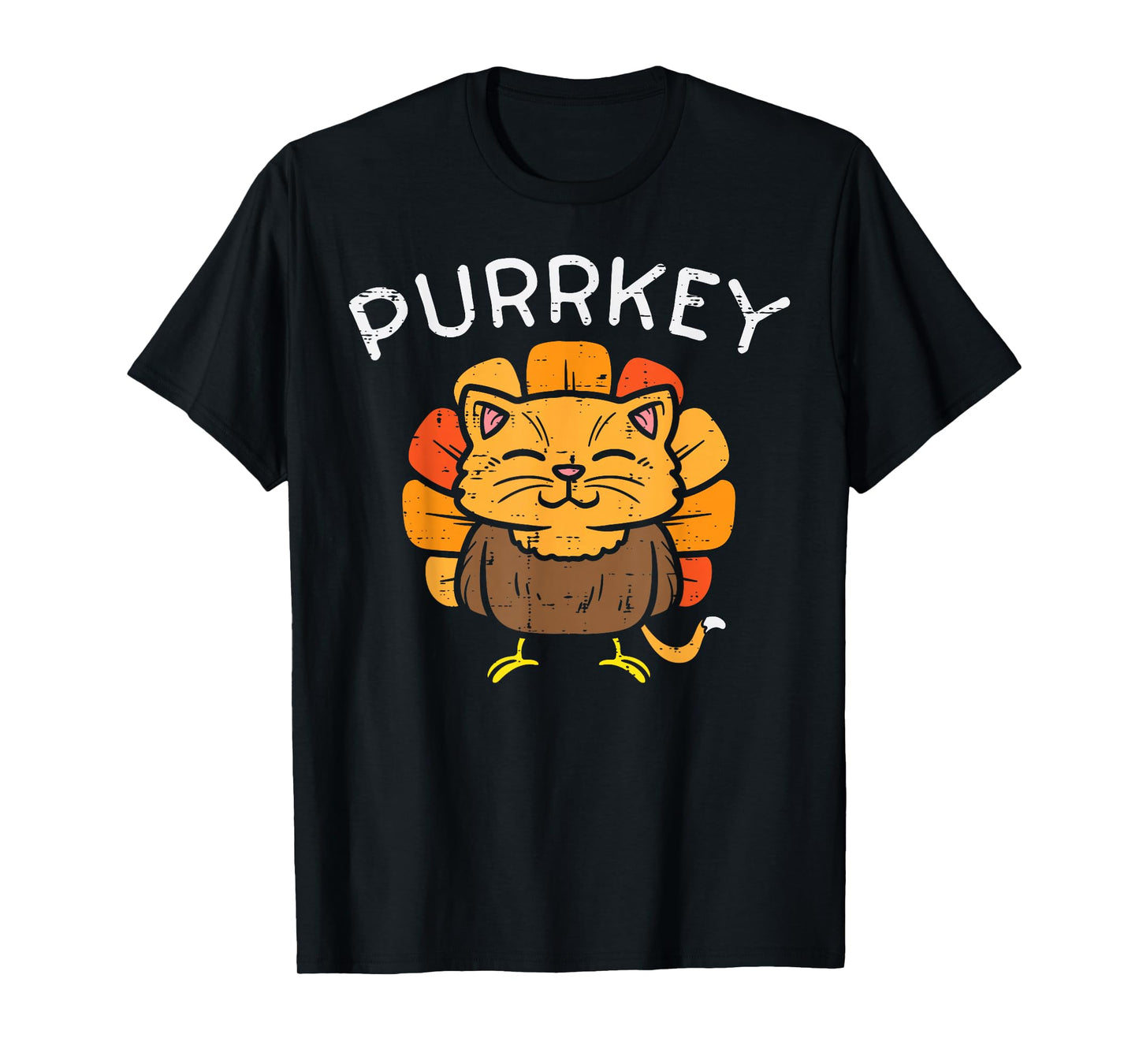 Purrkey Turkey Cat Kitten Funny Thanksgiving Cat Owner Lover T-Shirt
