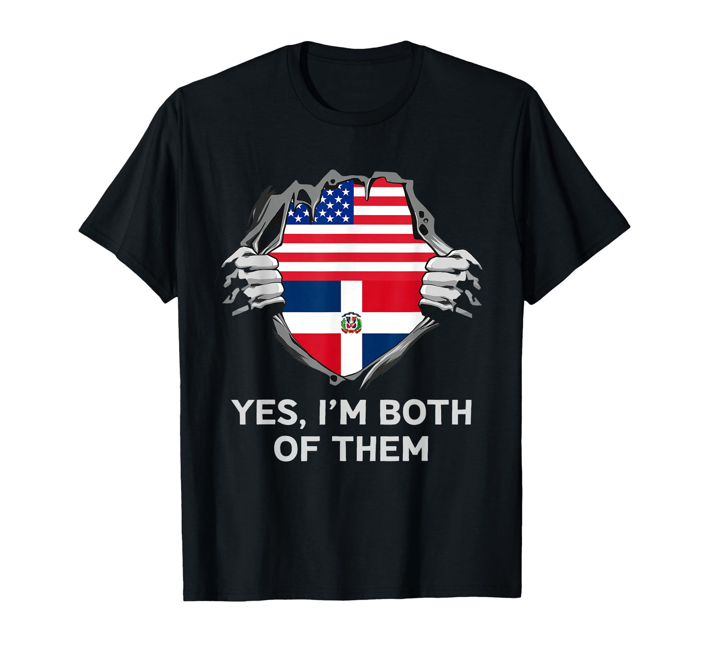 Half American Half Dominican USA Dominican Republic Flag T-Shirt