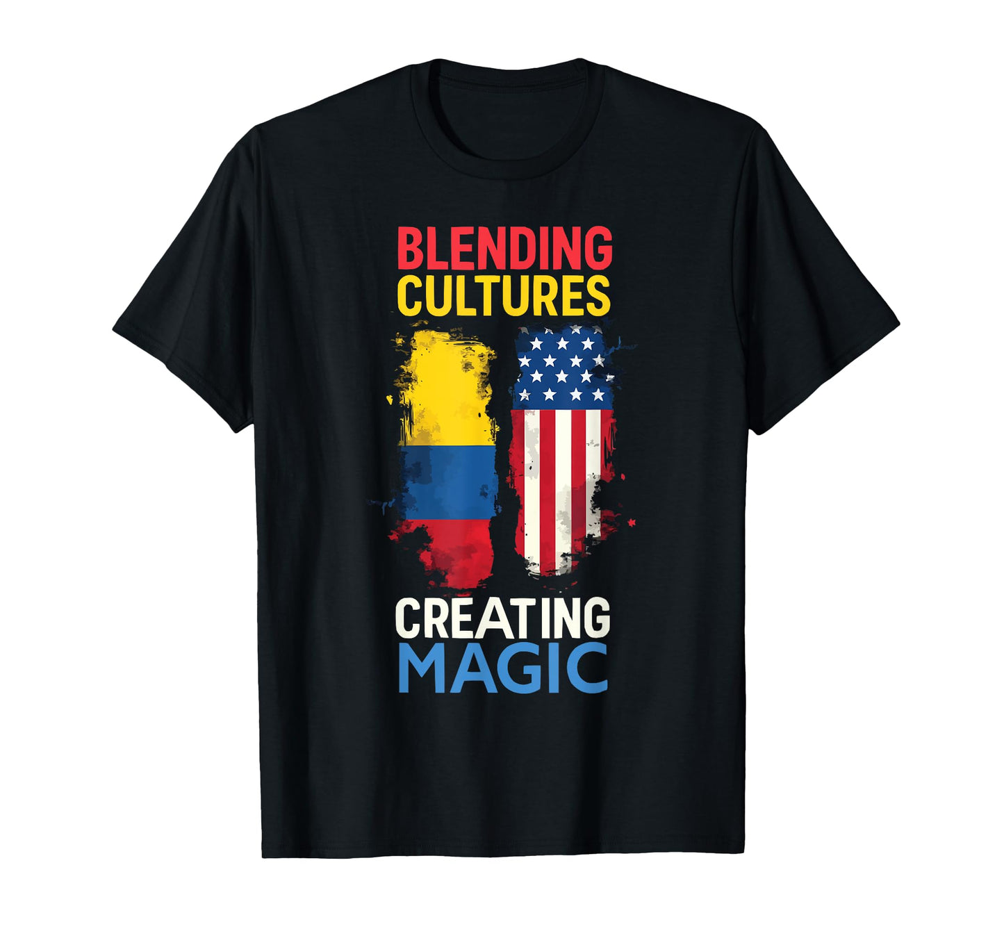 Half Columbian Half American USA Flag Columbia America T-Shirt