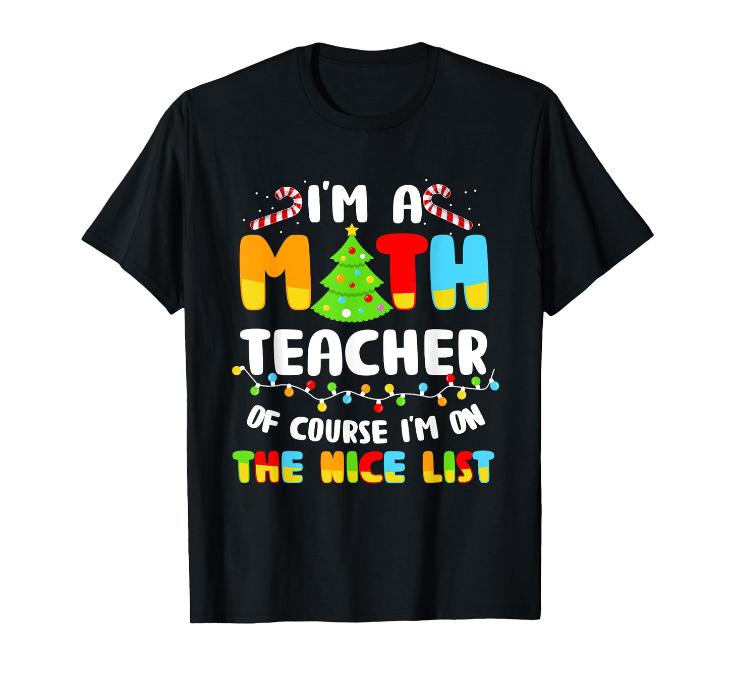 Christmas I'm A Math Teacher Of Course I'm On Nice List T-Shirt for Men Women