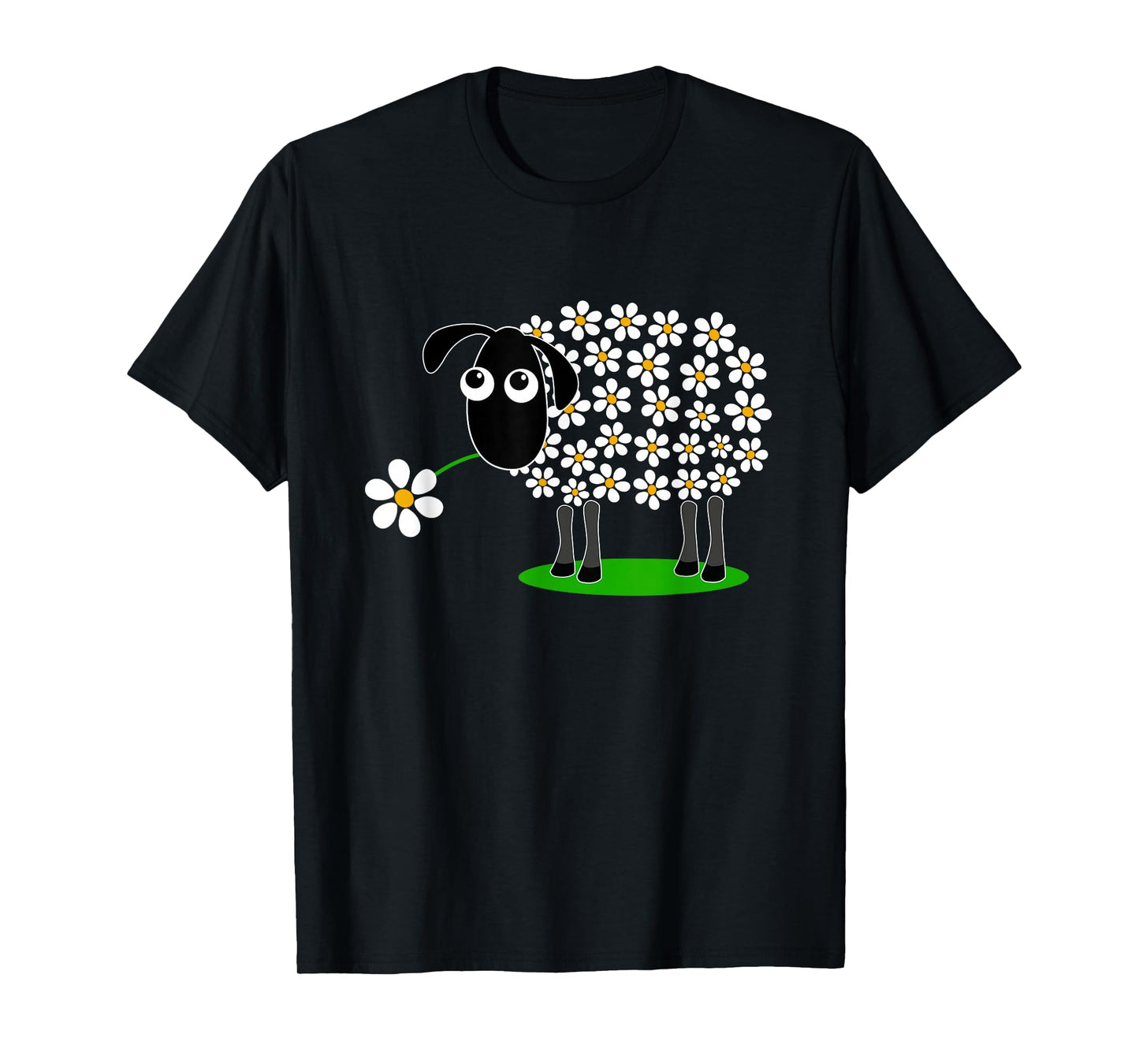 Cute sheep with flower wool t-shirt for girls and mum T-Shirt