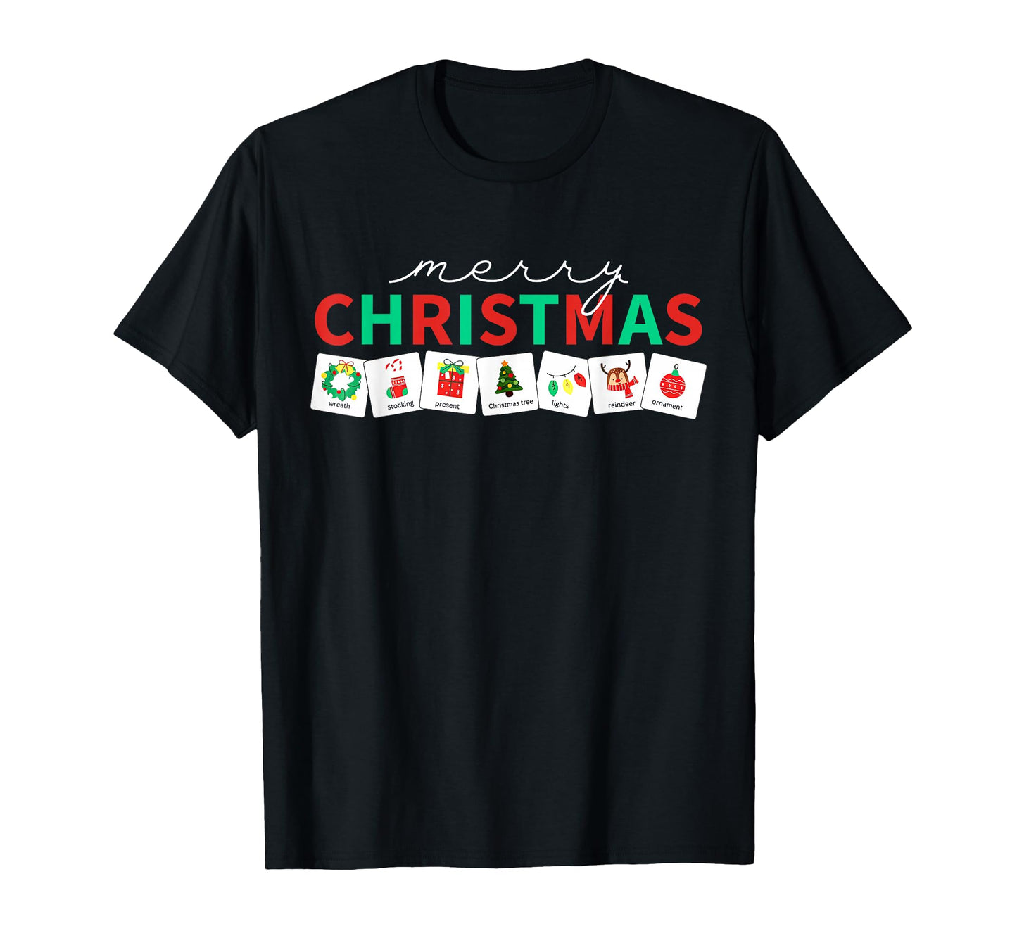 Christmas Symbols Special Education Teacher Speech Pathology T-Shirt