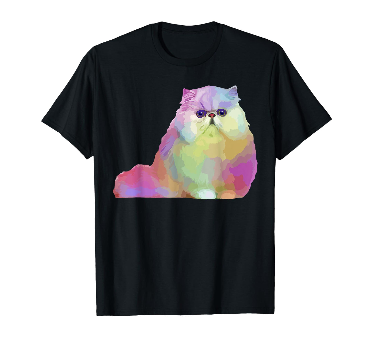 Cat Lover Gifts Persian Cat Womens Colorful Persian Cat Mens T-Shirt