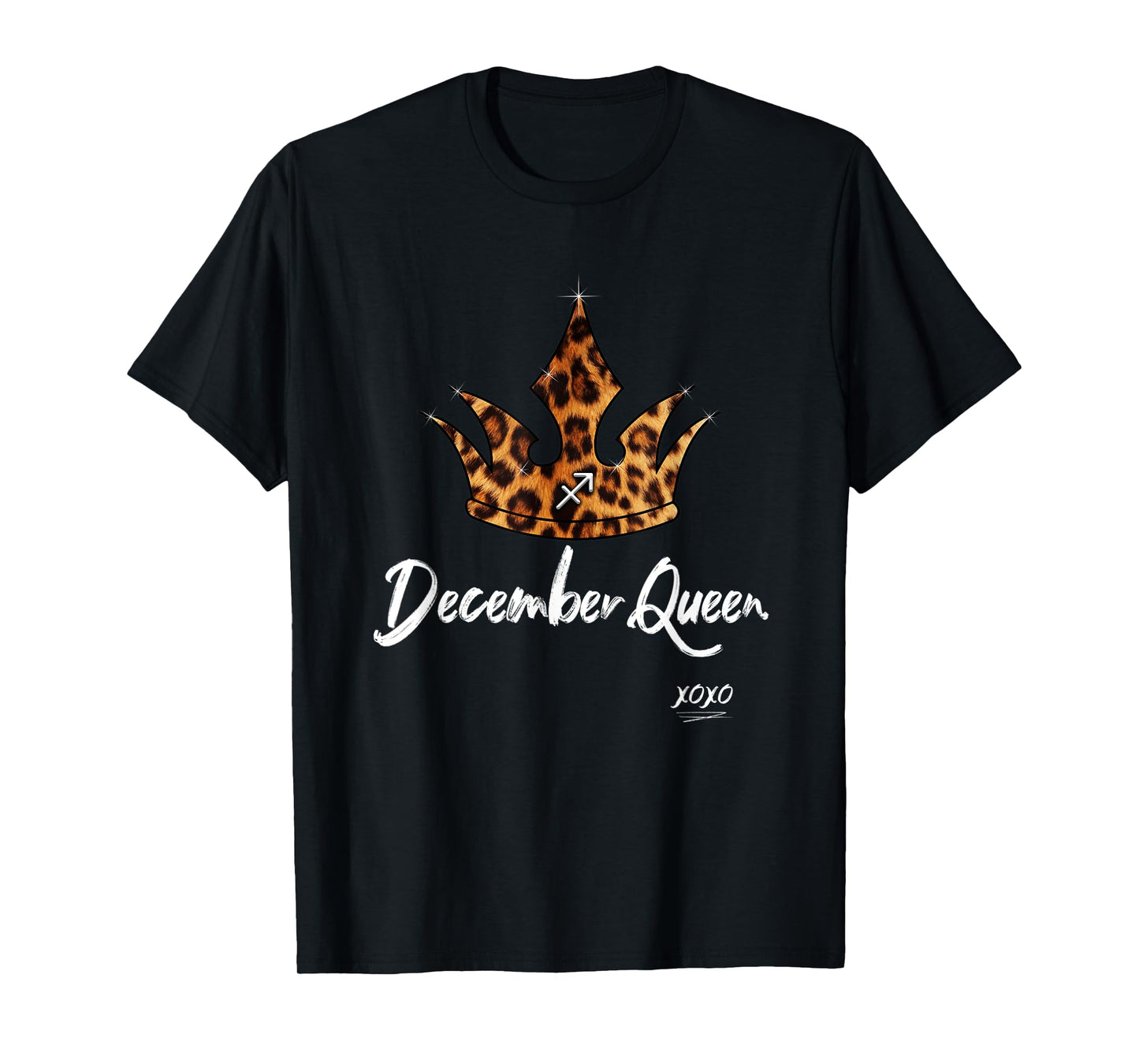 Leopard Crown December Queen Zodiac Sign Sagittarius Gifts T-Shirt