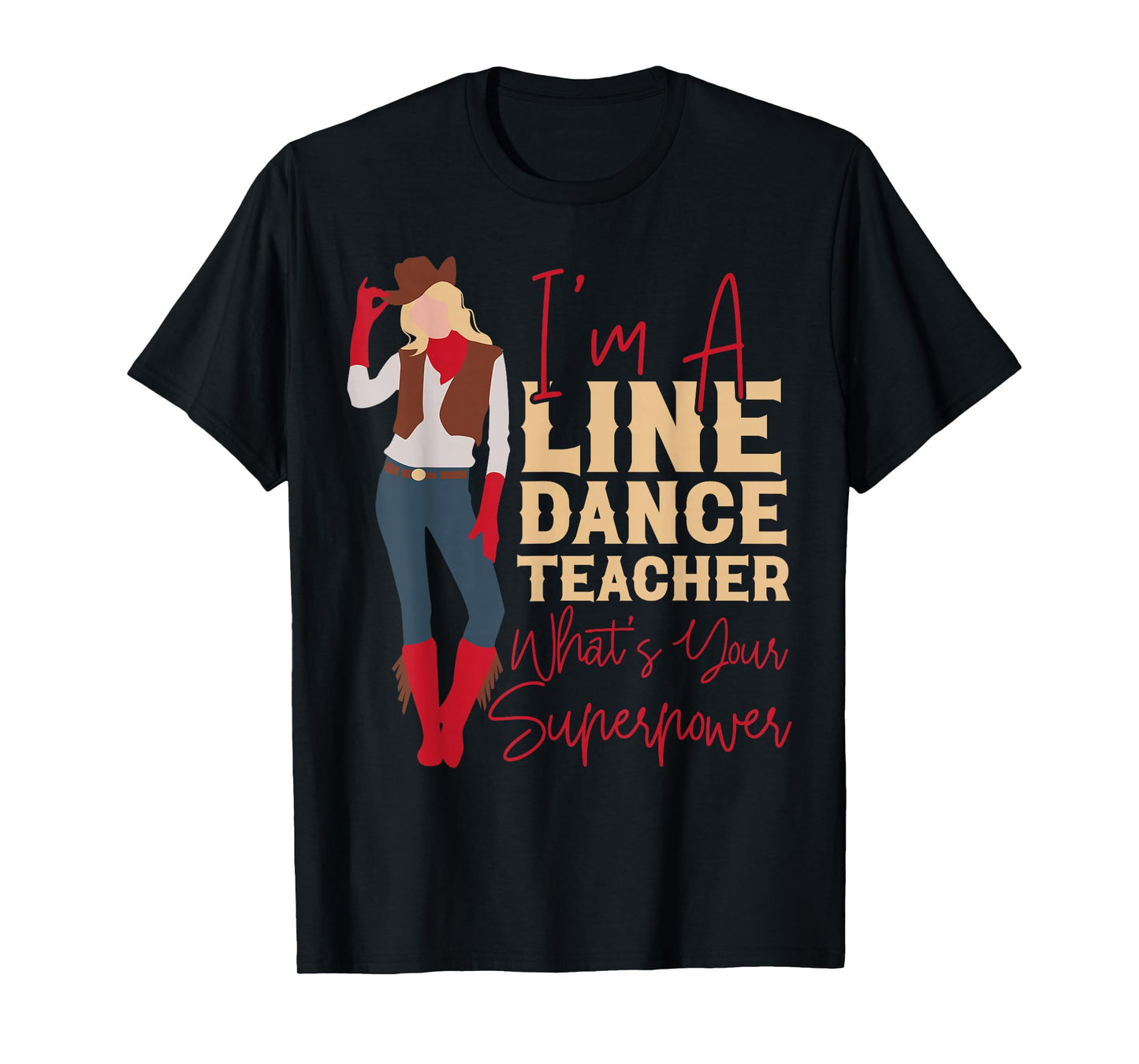 Country Line Dance Dancer HS0 Unisex-Adults White T-Shirt Small
