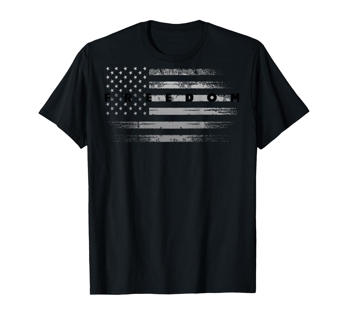 On Back | Grunge American Flag Patriotic Pride Freedom T-Shirt