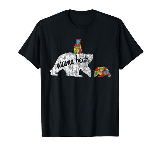 Autism Awareness Mama Bear Autistic Kids Awareness Mom Gift T-Shirt