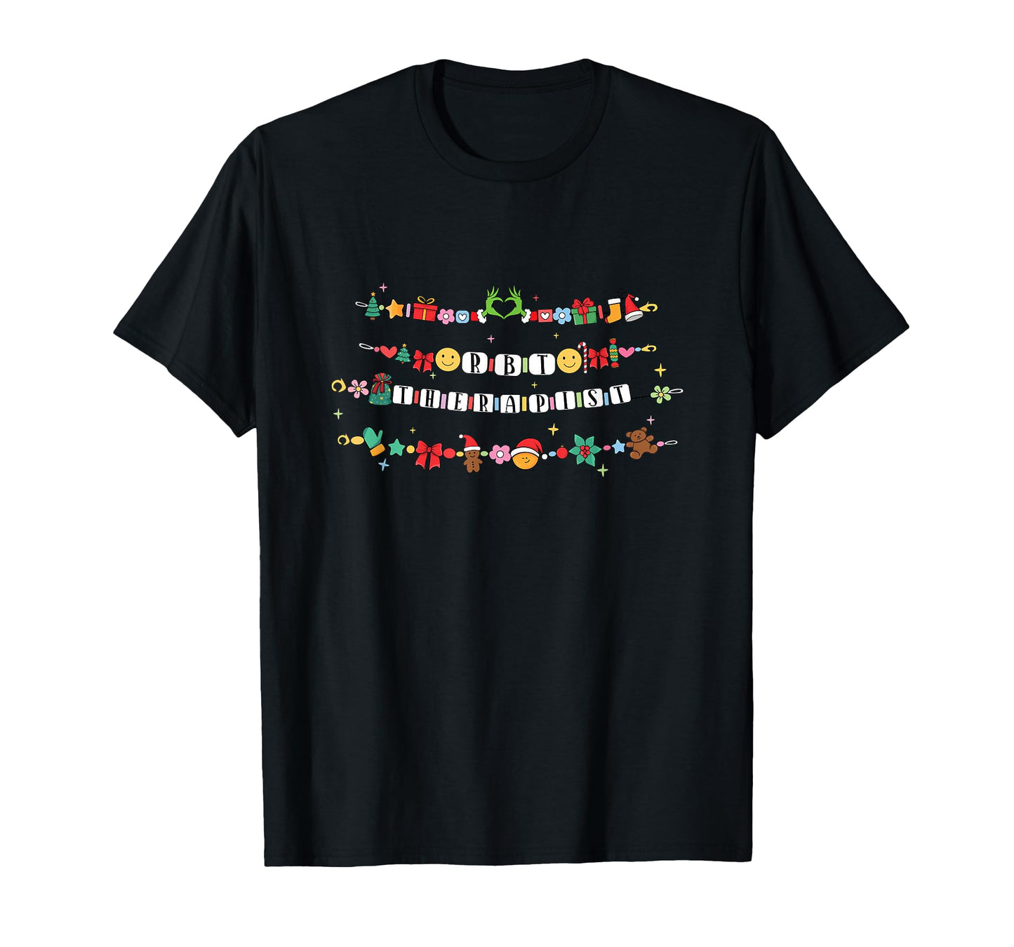 Registered Behavior Technician Therapist Bracelet Christmas T-Shirt