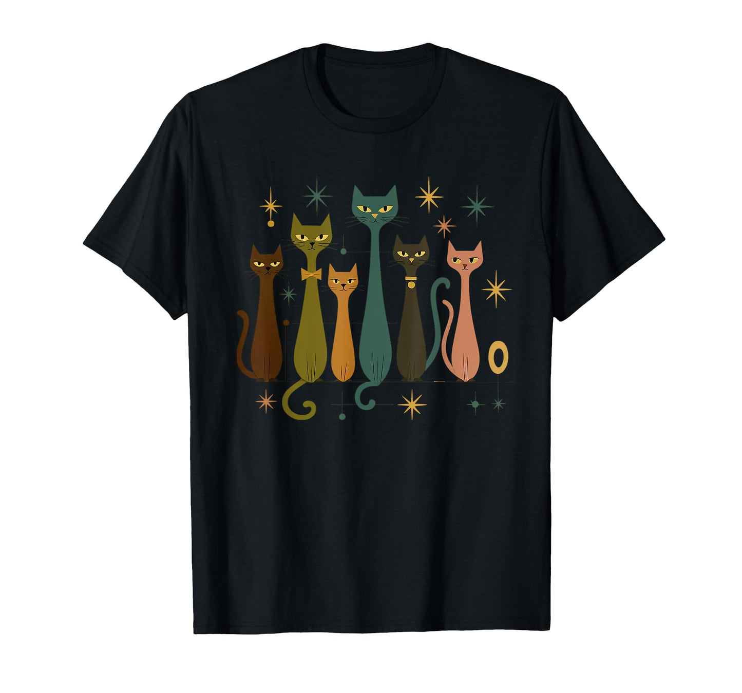 Mid-Century Modern Look Atomic Age 50s 60s Cat Shirt T-Shirt