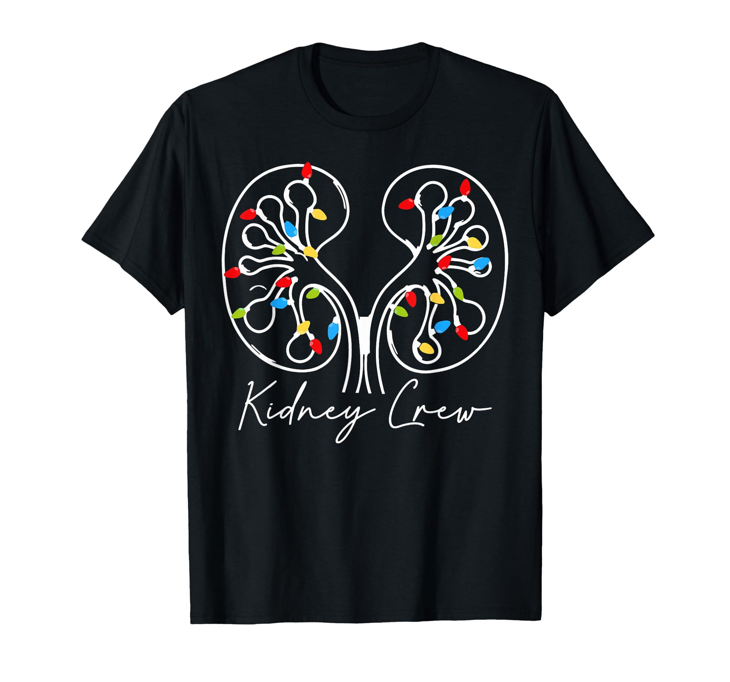 Christmas Lights Kidney Crew Dialysis Nurse Nephrology Squad T-Shirt