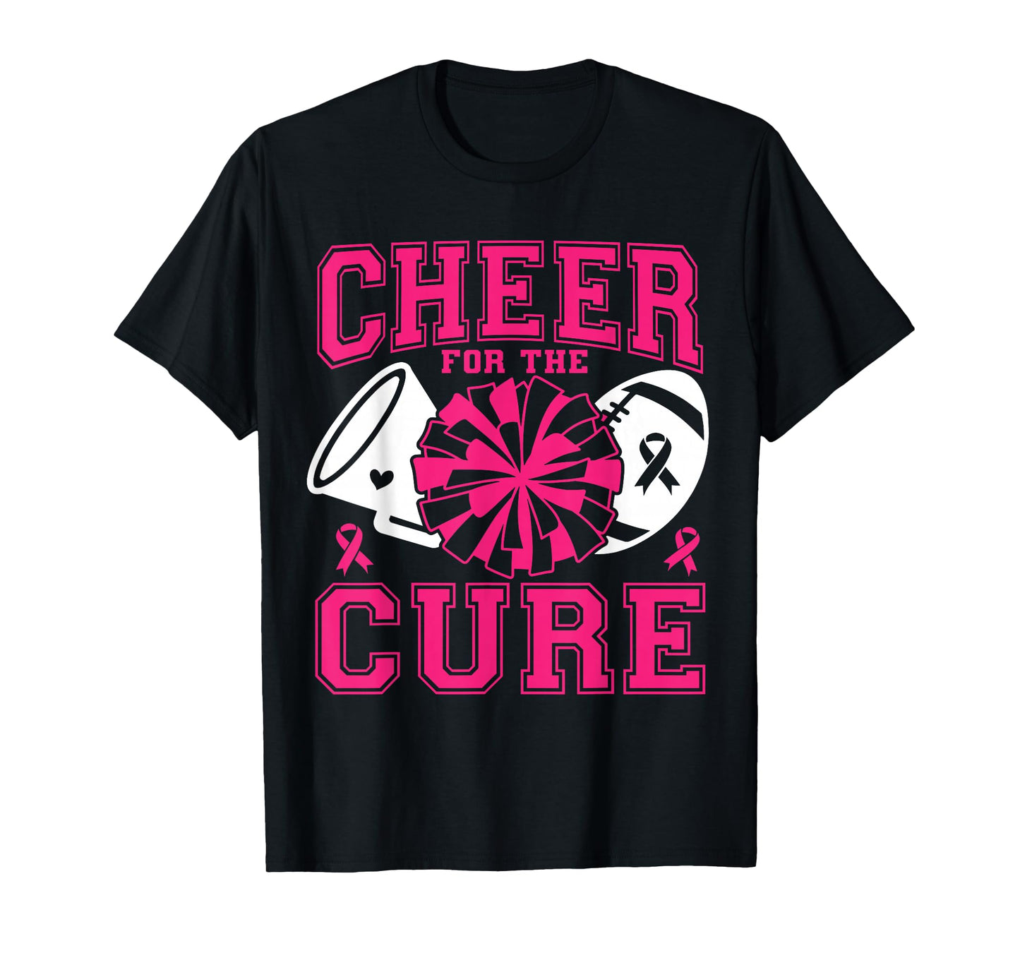 Cheer For The Cure Breast Cancer Awareness Pink Ribbon T-Shirt