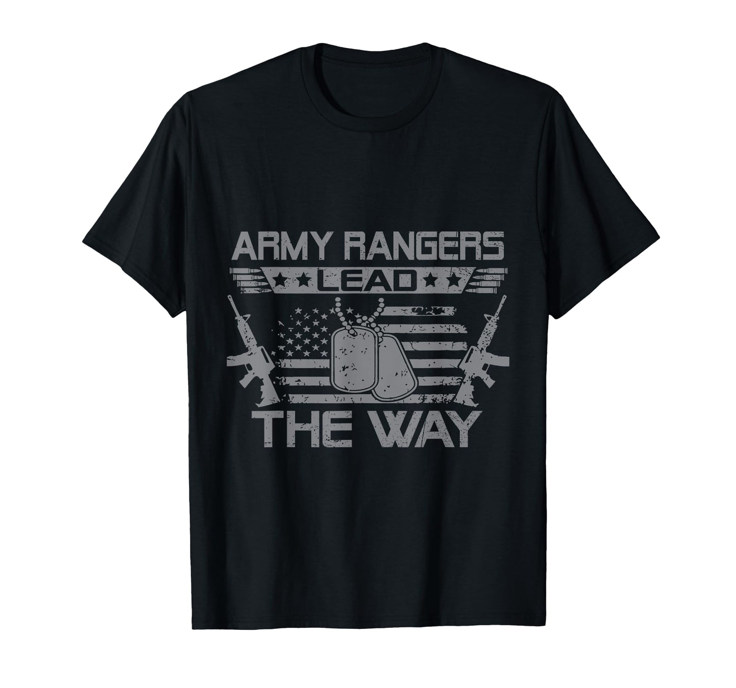 Army Ranger Lead The Way US Veteran Flag American USA T-Shirt