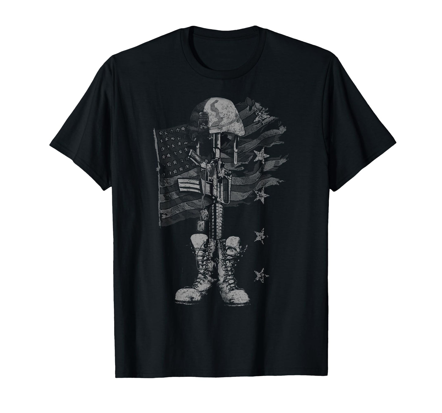 American Flag Battlefield Cross T-Shirt