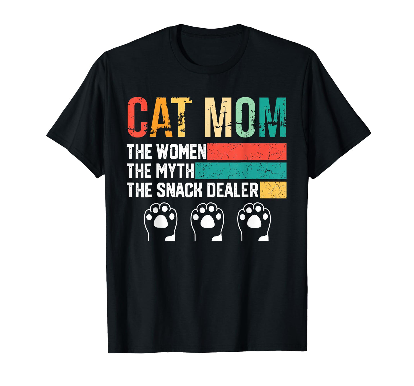 Vintage Cat Mom The Women The Myth Snack Dealer Mother's Day T-Shirt