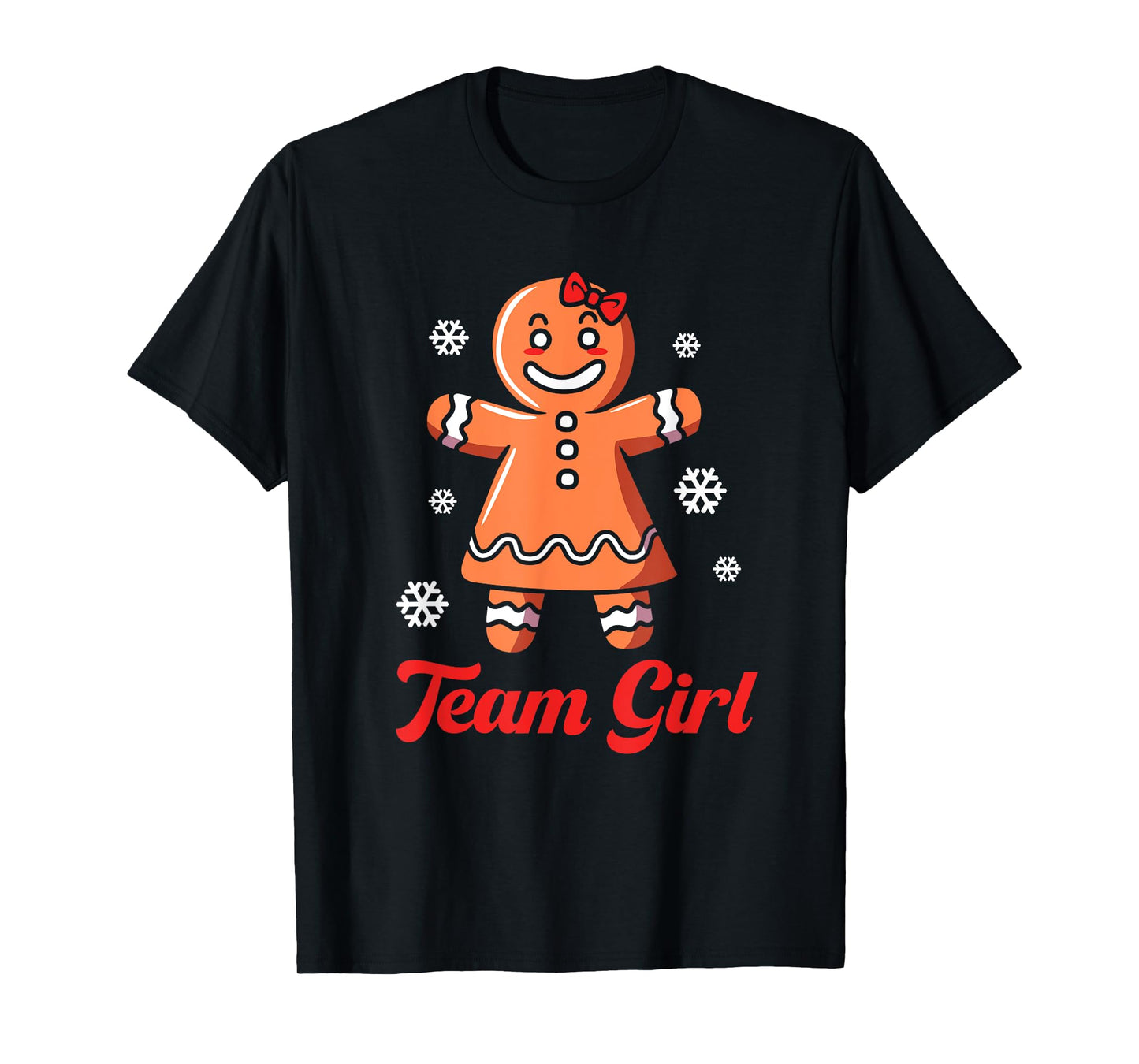 Christmas Gingerbread Team Girl Gender Reveal T-Shirt