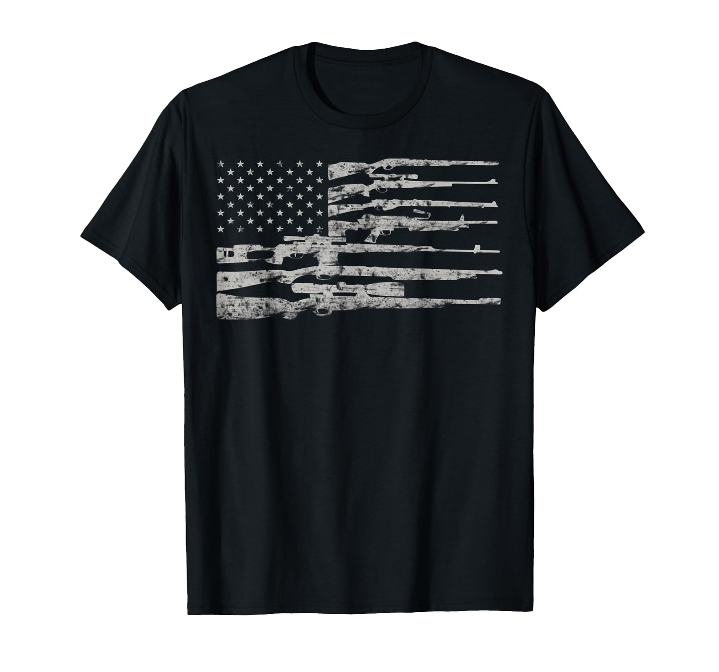 Big American Flag With Machine Guns 2A Flag T-Shirt for Women Men