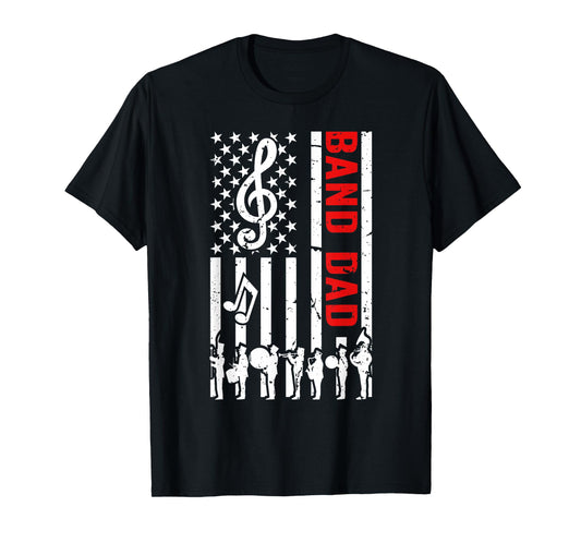 Band Dad American Flag Marching Band Dad T-Shirt