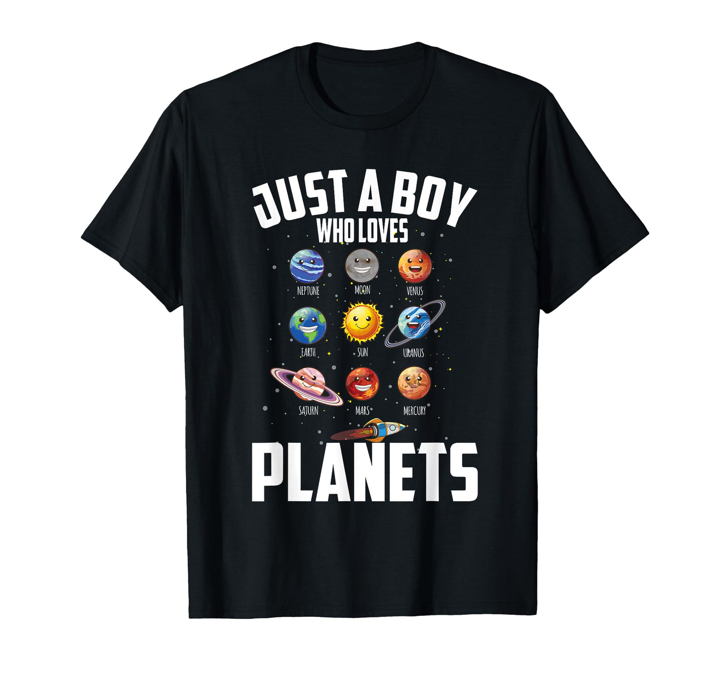 Just A Boy Who Loves Planets Space Sun Planet Stars T-Shirt