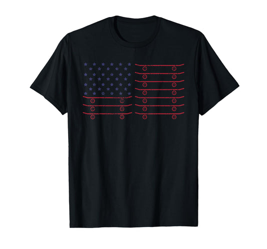 Skateboard USA Flag 4th of July Gift T-Shirt