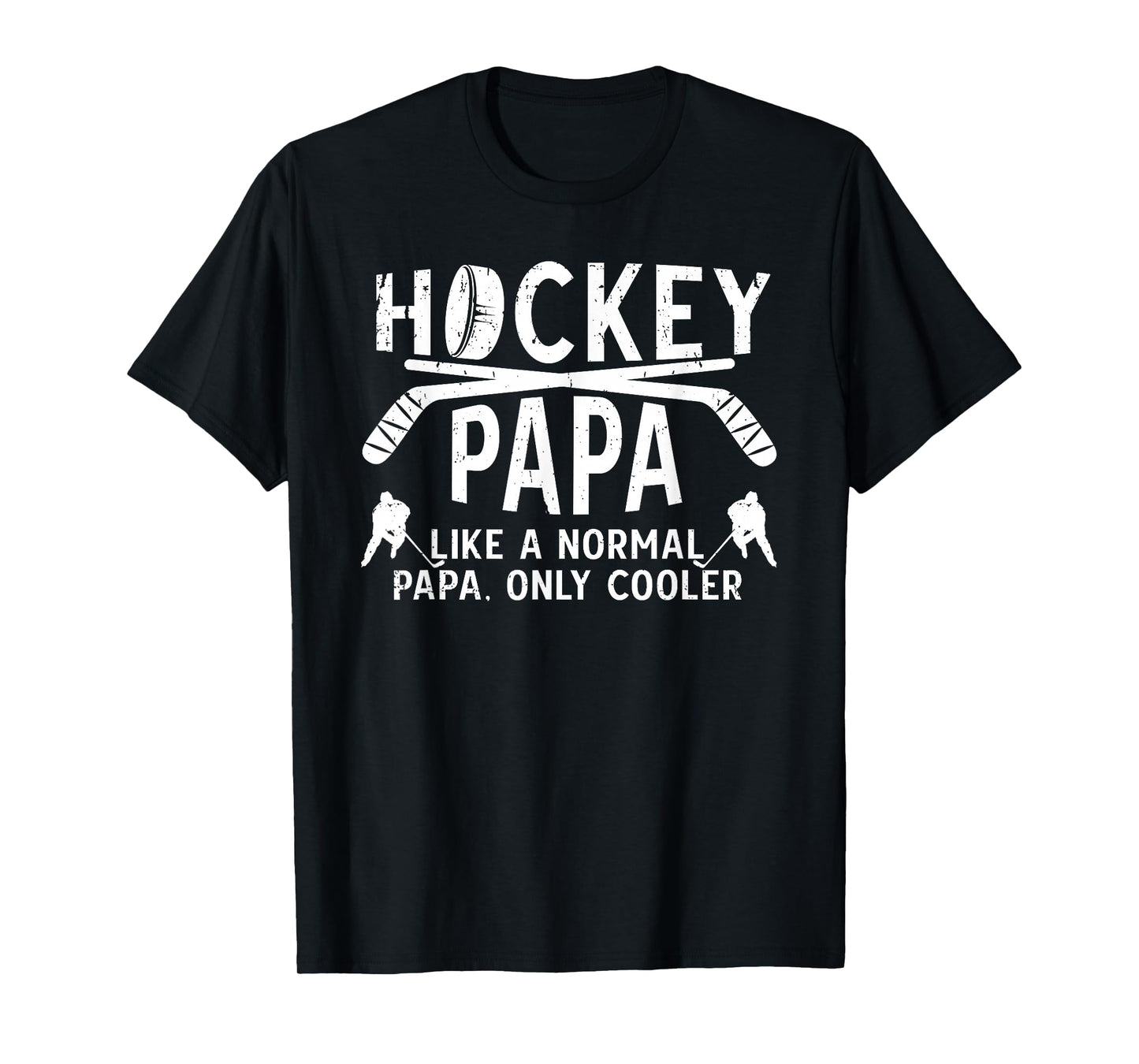 Cool Hockey Papa Grandpa Papa Of A Hockey Player T-Shirt