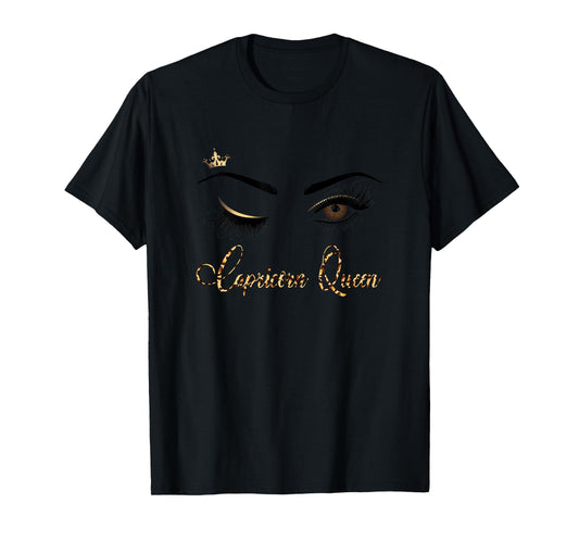 Capricorn Zodiac Birthday Leopard Print Gift For Girls Women T-Shirt