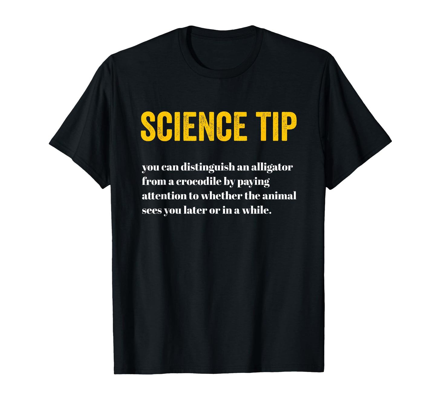 Crocodile Alligator Funny Science Tip alligator T-Shirt, Small, Black