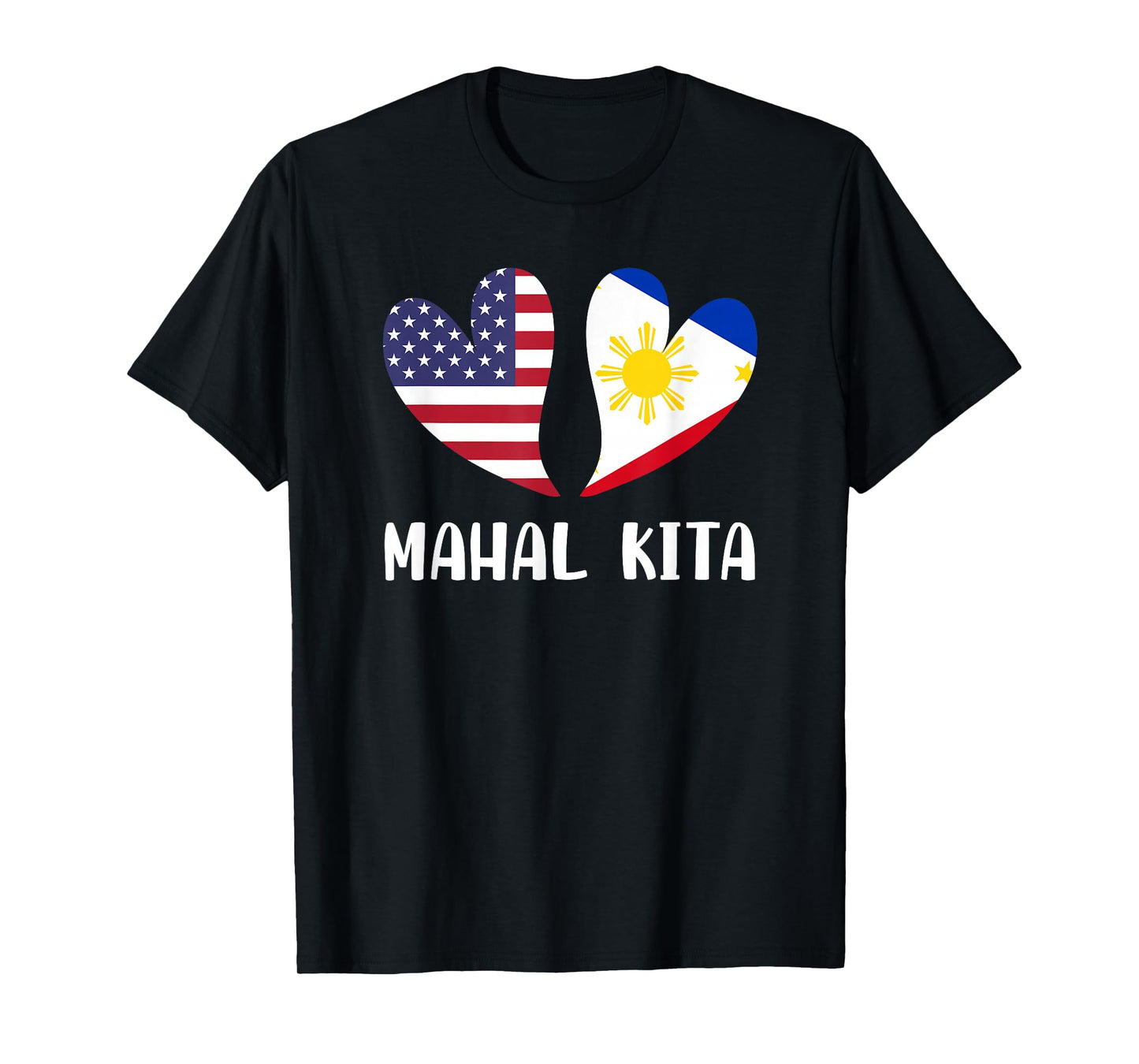 Mahal Kita Filipino American Lovers Pilipinas USA T-Shirt Small