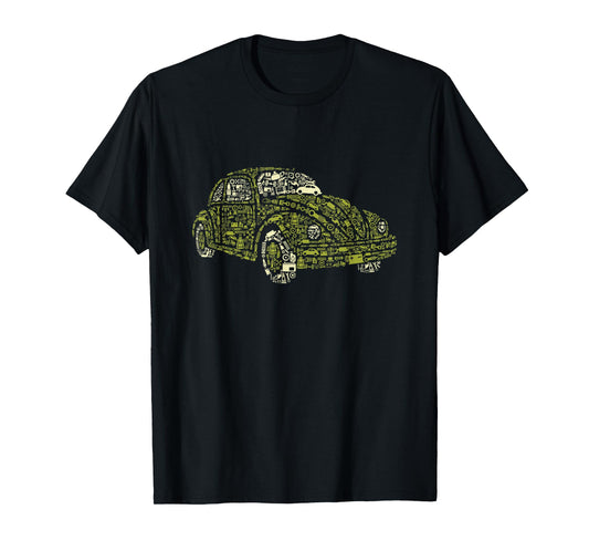 Classic Car T-Shirt Auto Shop Mechanic Engineer Vintage Tee
