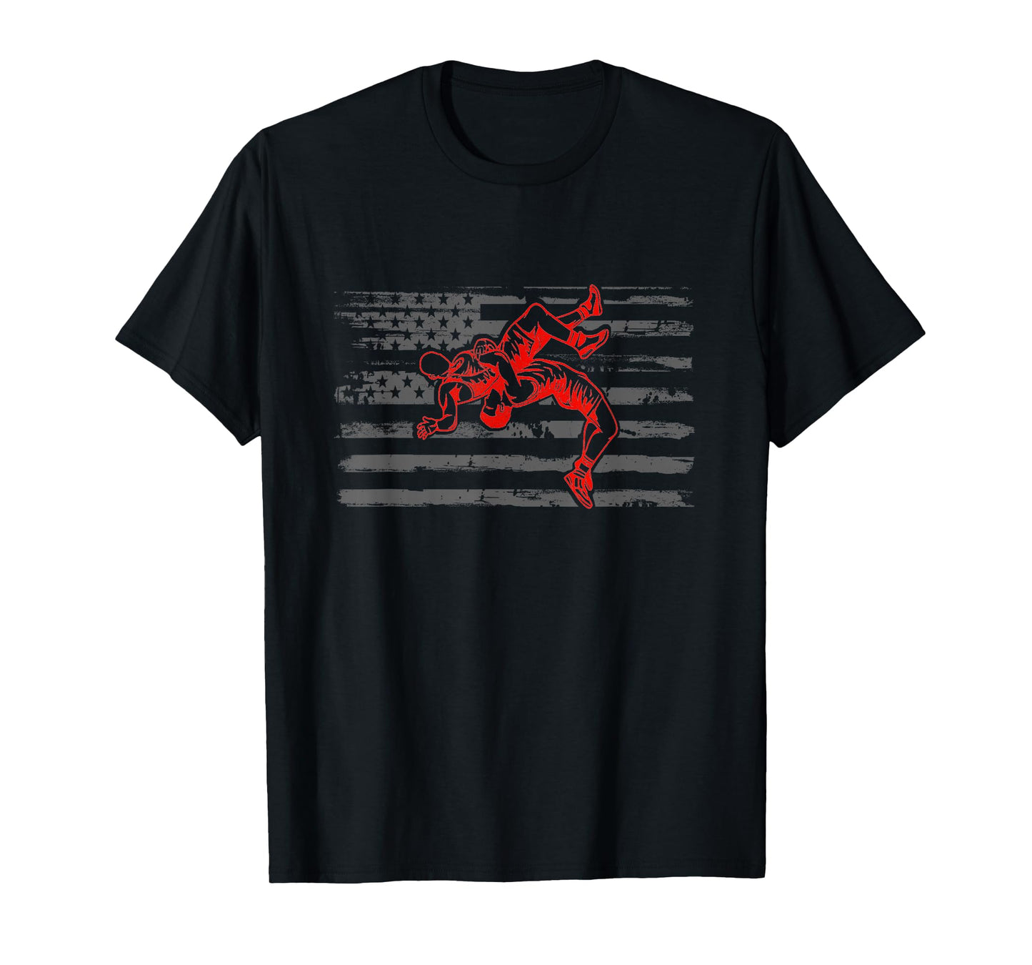 Patriotic American Flag High School College Wrestling T-Shirt for Women Kids Men