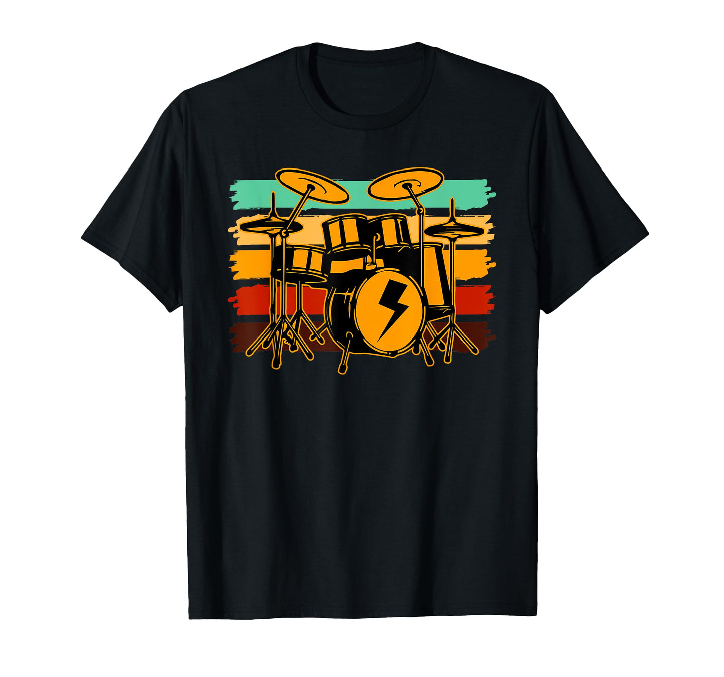 Drummer Drums Lover Kit Trap Set Snare Bass Hi-Hat Retro T-Shirt