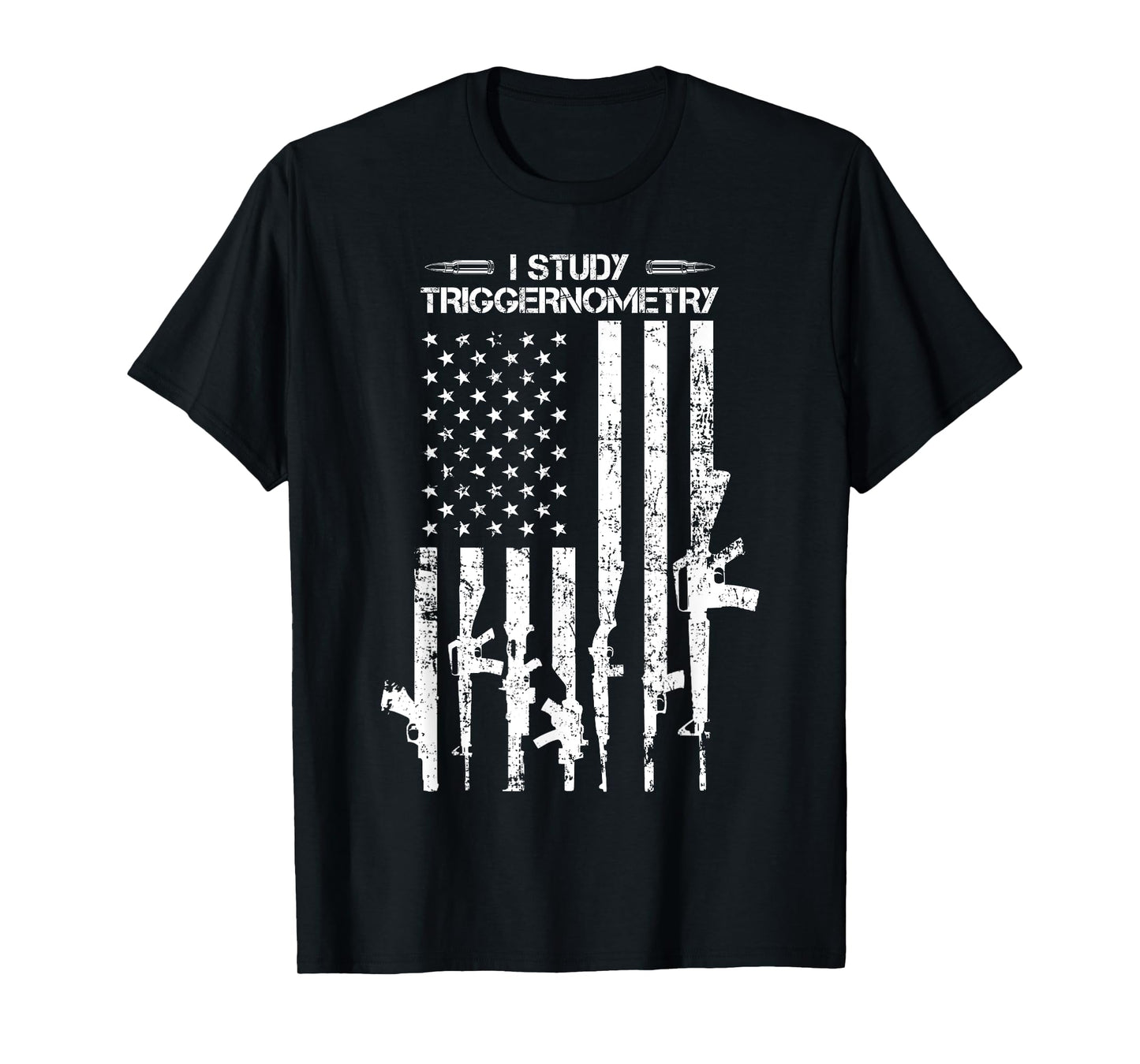 I Study Triggernometry - Funny Gun Pro Guns American Flag T-Shirt