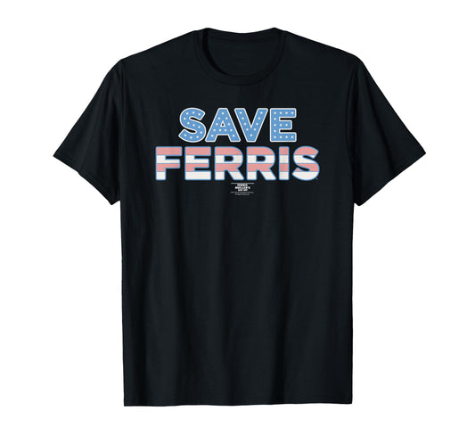 Ferris Bueller's Day Off Save Ferris American Flag Movie T-Shirt
