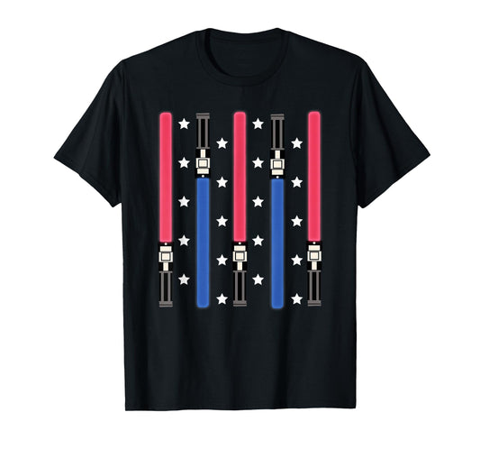 Star Wars Classic 4th of July Lightsabers and Stars T-Shirt