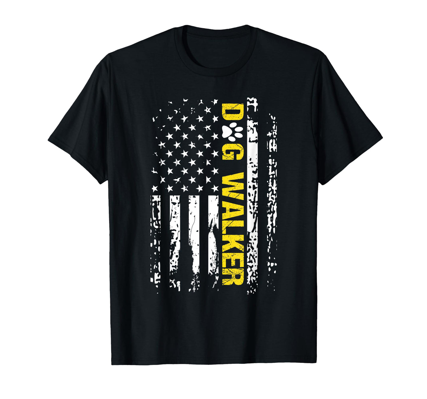 Dog Walker Shirt American Flag Patriotic Dog Walker Gift T-Shirt