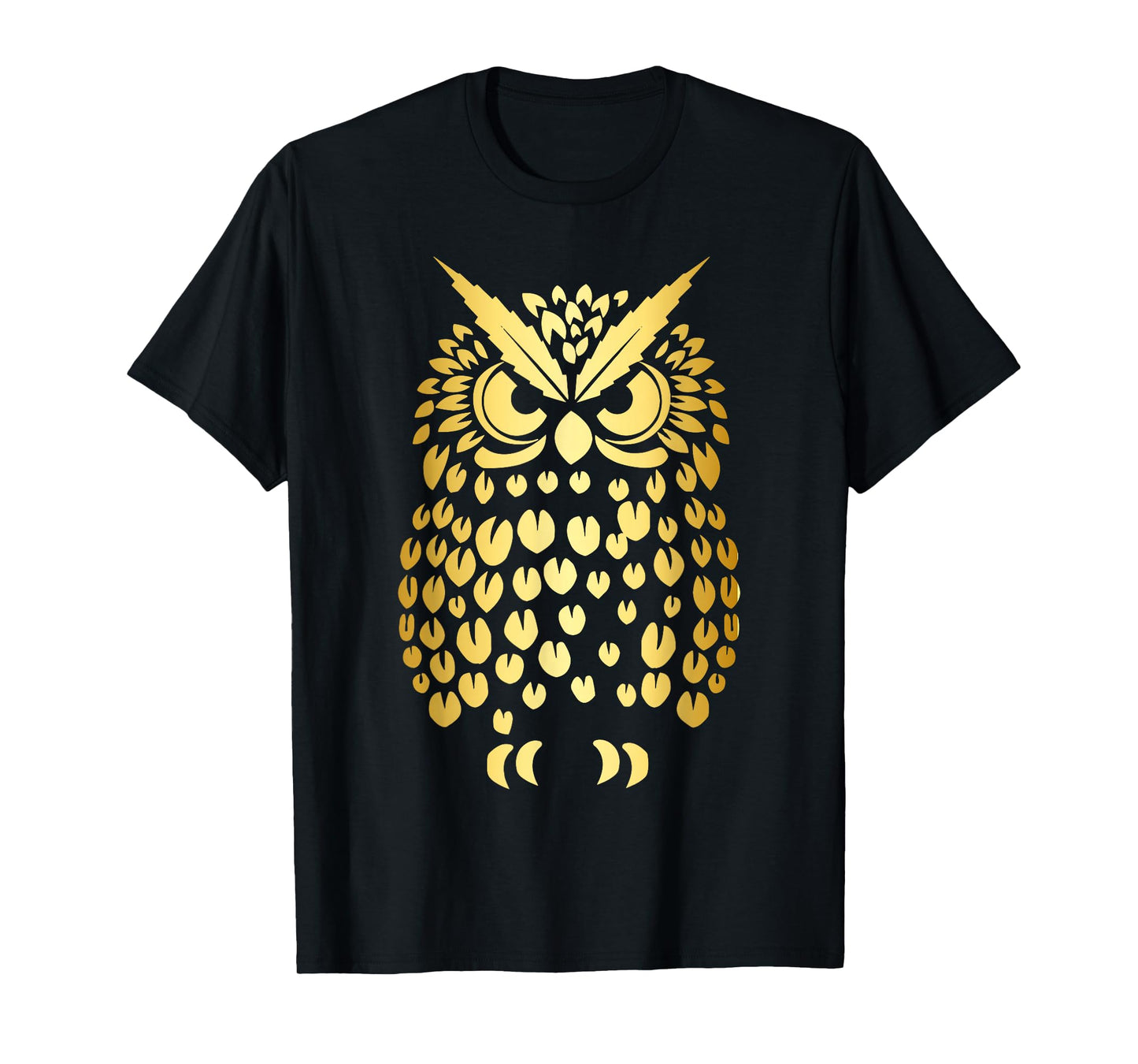 Cute Gold Owl Forest Animal Nature Art Graphic Men Women Kid T-Shirt