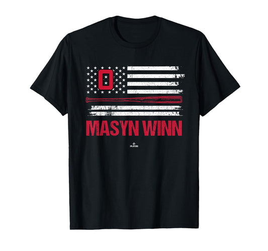 USA Flag Bat Masyn Winn St Louis Baseball MLBPA T-Shirt