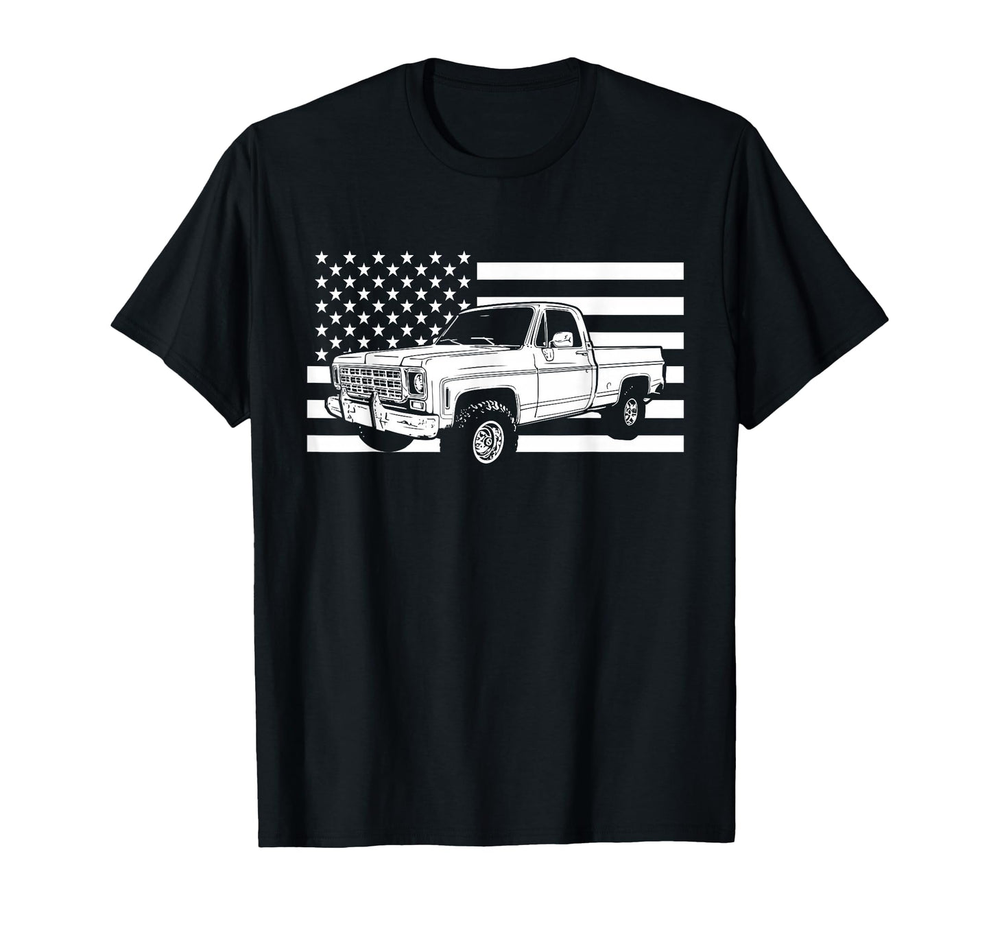 77 Square Body Truck American Flag Squarebody T-Shirt
