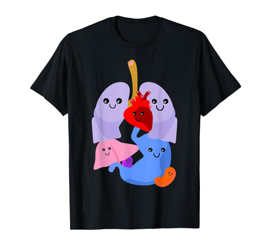 Anatomy Physiology Heart Lungs Vital Organs Illustration T-Shirt
