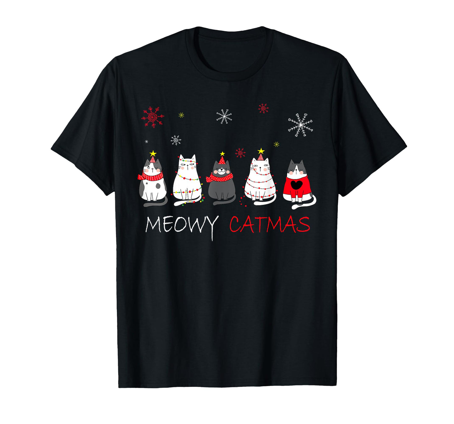 Meowy Catmas Christmas Funny Cats T-Shirt