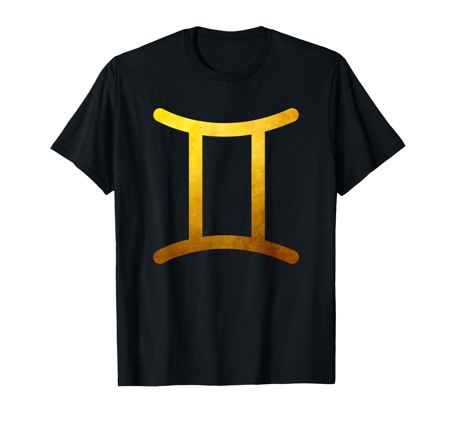 Vintage Gold Gemini Zodiac Symbol Art Astrology Star Sign T-Shirt