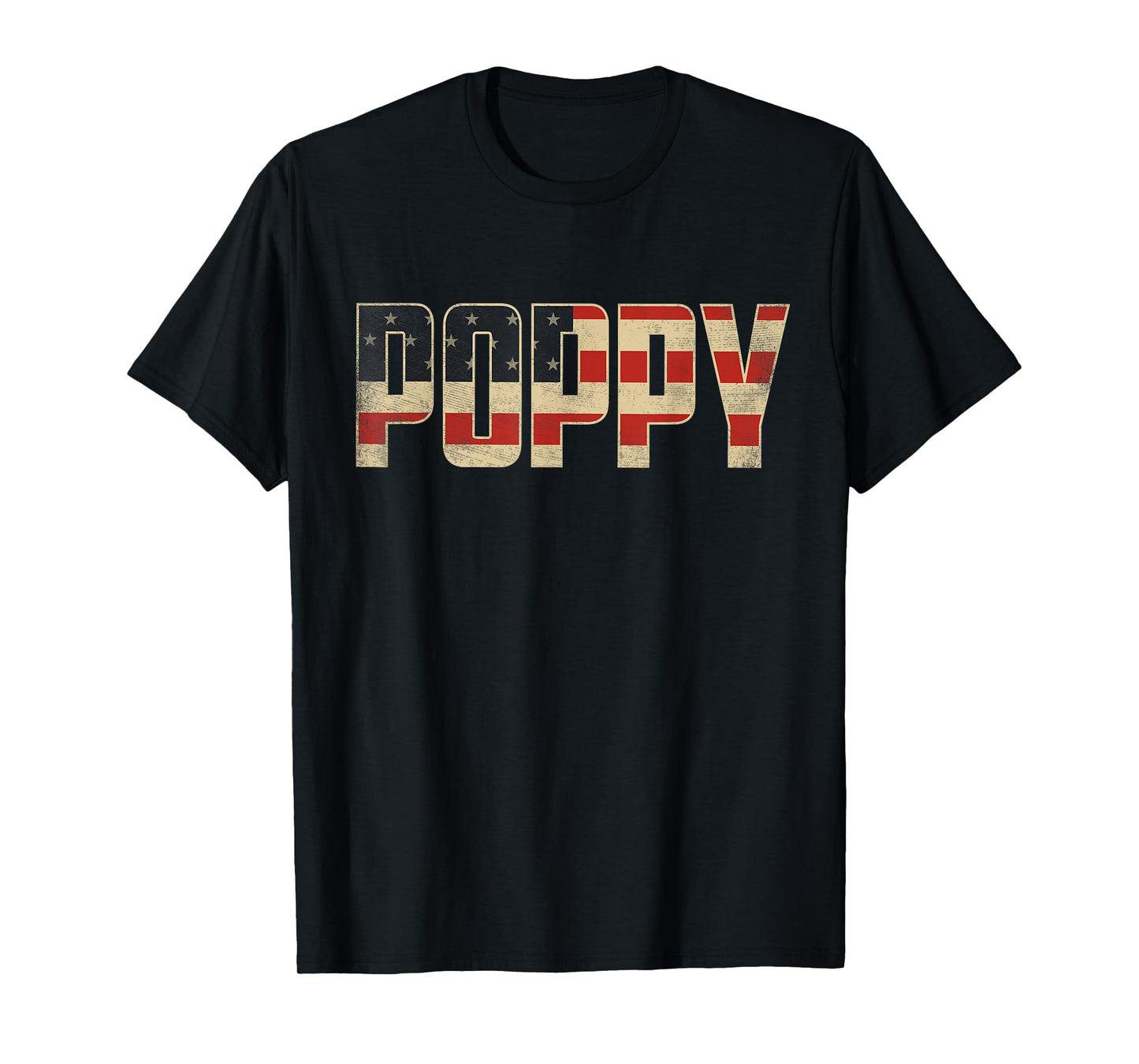 Poppy Bold Patriotic American Flag Father’s Day Poppy T-Shirt