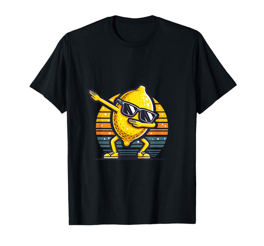 Funny Dab Lemon Dancing Dabbing Retro Fruit T-Shirt