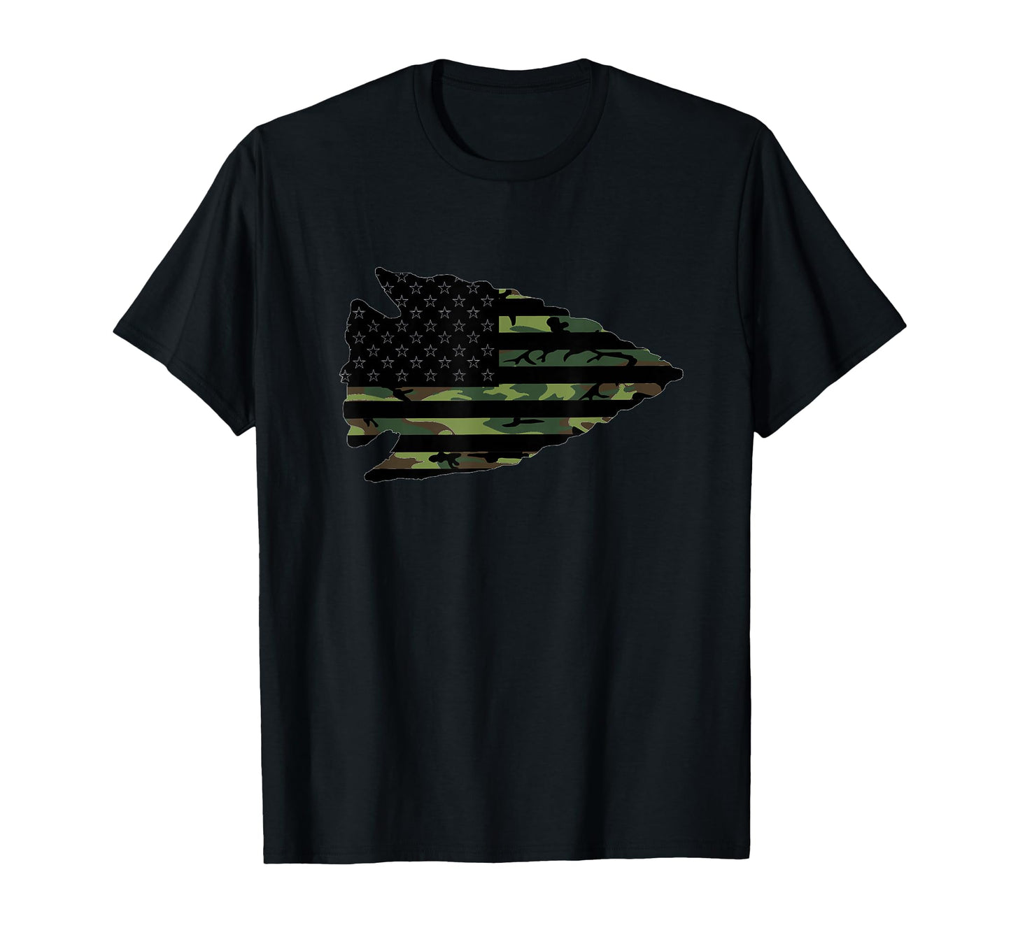 Arrowhead Hunter Camougflage USA Flag Arrowhead Hunting T-Shirt