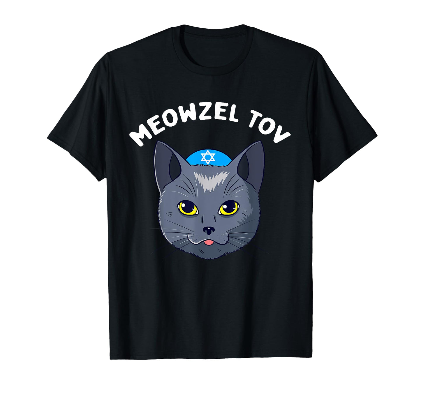 Meowzel Tov Hanukkah Cat Chanukah Funny Jewish Xmas Gift T-Shirt for Men Women Kids