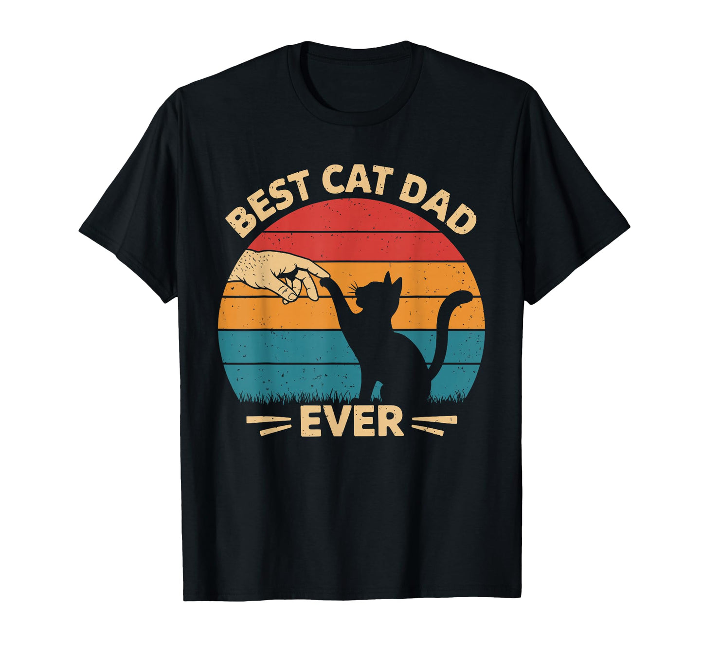 Best Cat Dad Ever | Retro Funny Cat Owner Lover Fathers Day T-Shirt