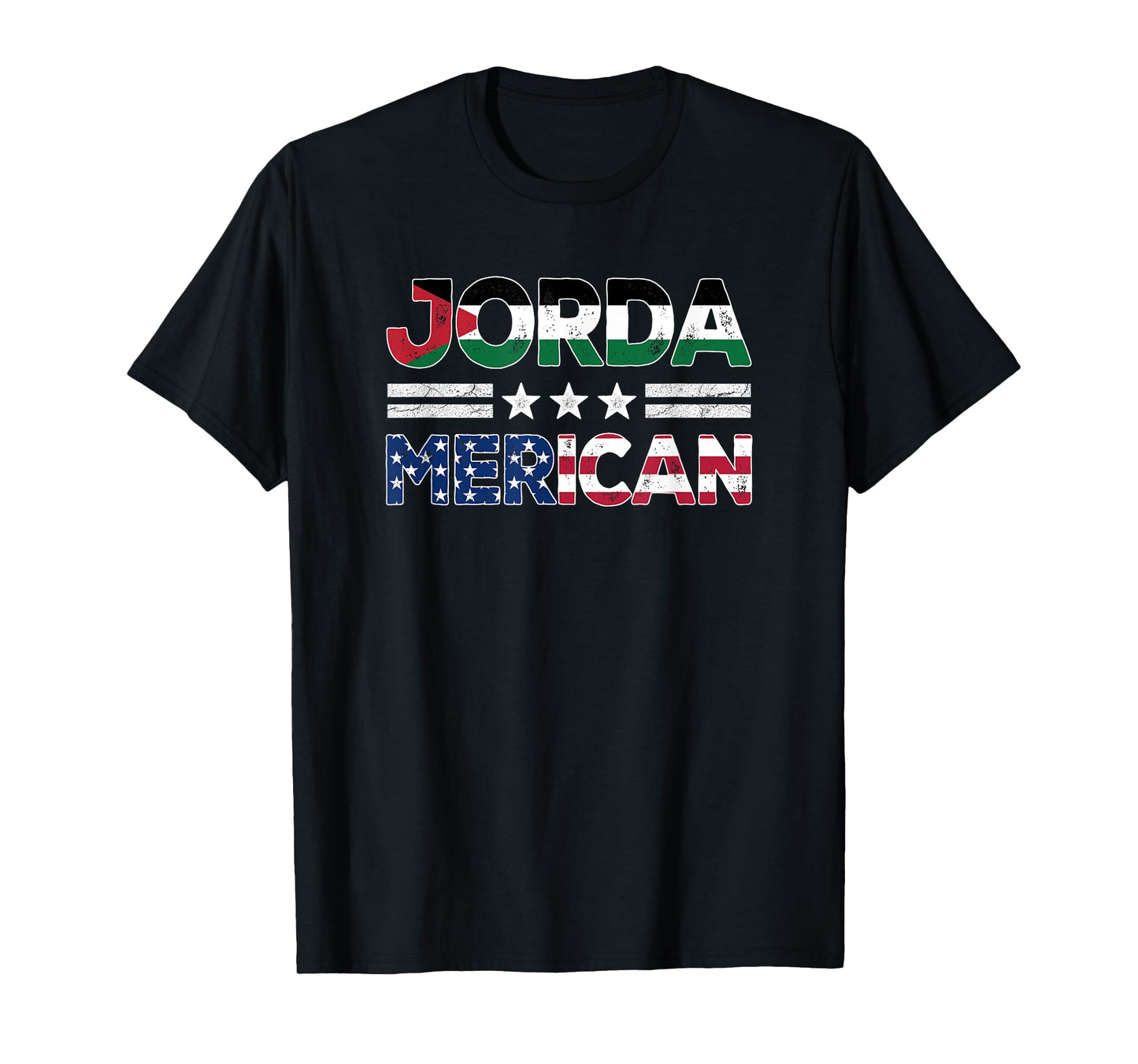 JordaMerican Half Jordanian American Flag US Dual Citizen T-Shirt for Women Men